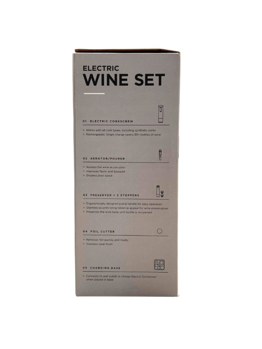 Rabbit Electric Wine Set With Corkscrew Aerator Preserver Foil Cutter Charger - Picture 3 of 11